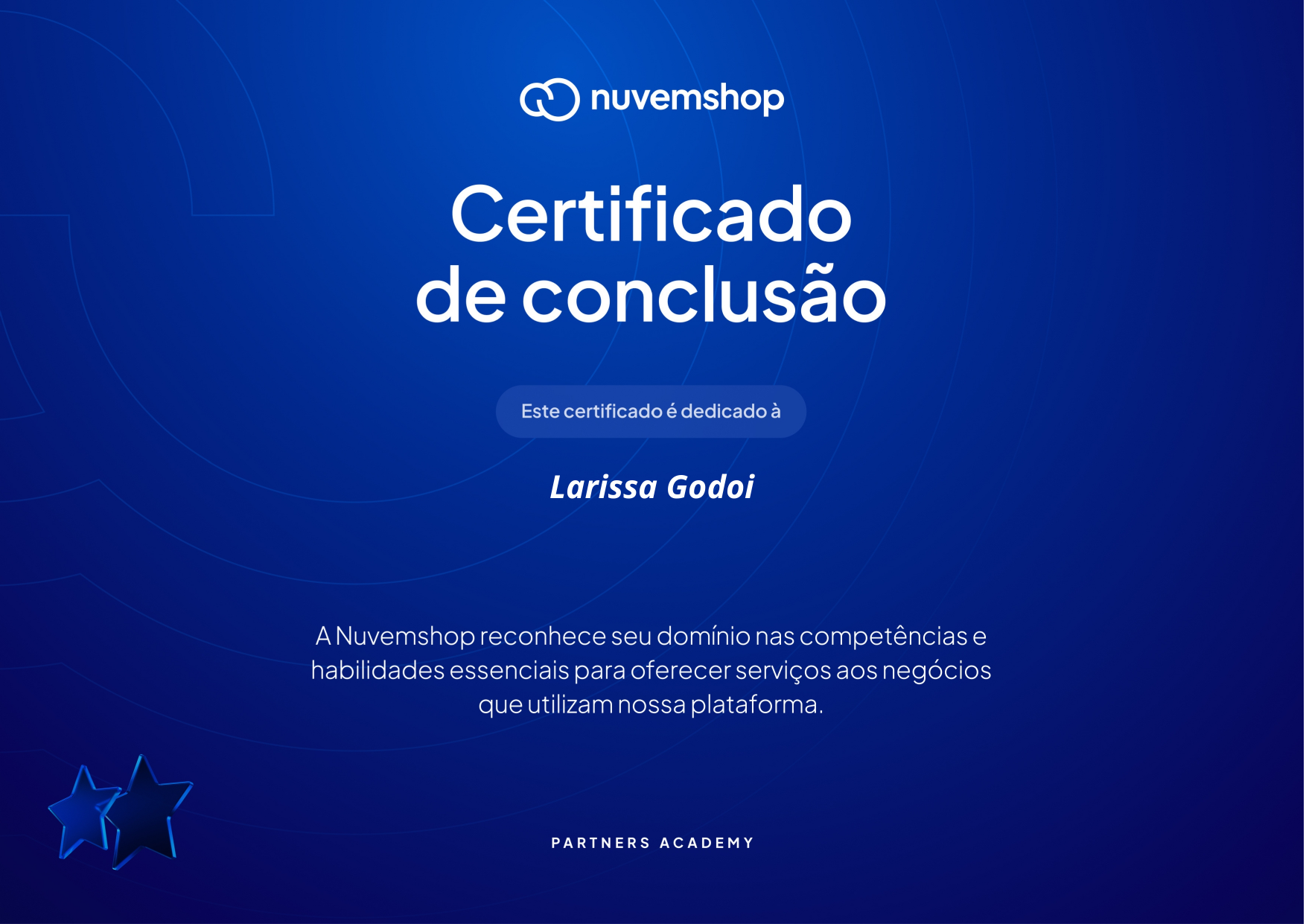 Certificado Platinum Tiendanube — Larissa Godoi